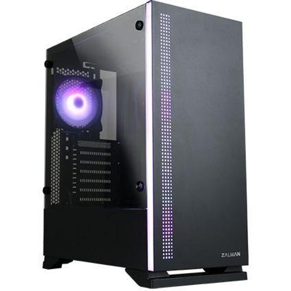 ZALMAN S5 Black, без БП, боковое окно (закаленное стекло), черный,  ATX