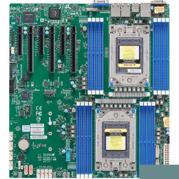 Supermicro MBD-H12DSI-N6-B Материнская плата Dual AMD EPYC™ 7003/7002 Series Processors, 4TB Registered ECC DDR4 3200MHz SDRAM in 16 DIMMs, 10 SATA3, 2 SATADOM, 4 NVMe {10}
