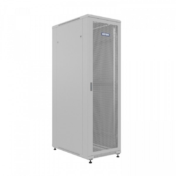NTSS Шкаф напольный универсальный серверный NTSS R 47U 600х1000мм, 4 профиля 19, двери перфорированная и сплошная металл, боковые стенки съемные, регулируемые опоры, разобранный, серый RAL 7035 NTSS-R