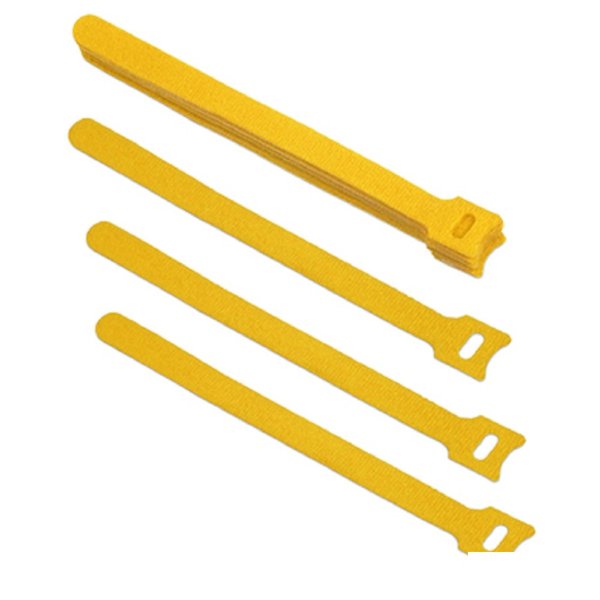 Cabeus CLAMP-180-YL Хомут для кабеля, липучка с мягкой застежкой, 180x14 мм, желтый (10 шт.)