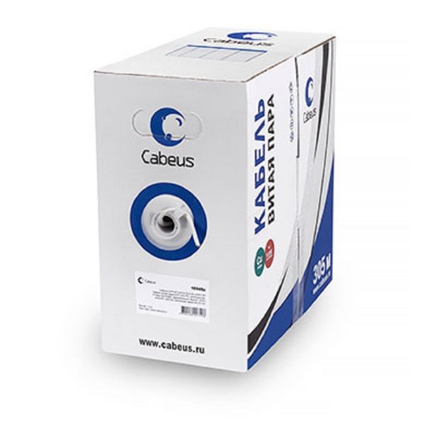Cabeus UTP-4P-Cat.5e-SOLID-LSLTx-GY Витая пара UTP (U/UTP), категория 5e, 4 пары (24 AWG), одножильный, нг(А)-LSLTx, серый (305 м)