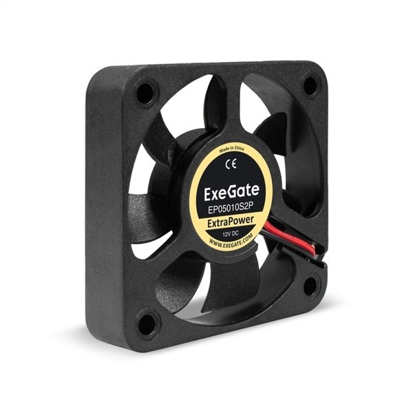 Exegate EX283366RUS Вентилятор 12В DC ExeGate ExtraPower EP05010S2P (50x50x10 мм, Sleeve bearing (подшипник скольжения), 2pin, 6500RPM, 36dBA)
