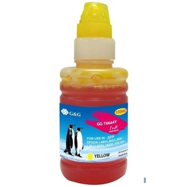 Чернила G&G GG-T6644Y желтый100мл для Epson L100, L110, L120, L130, L132, L210, L222
