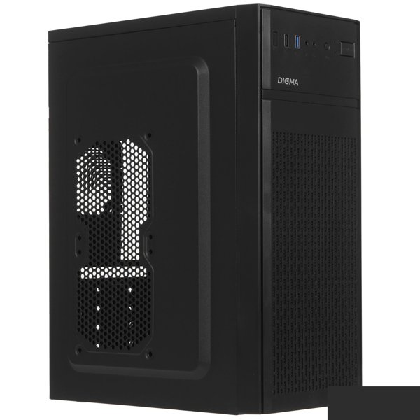 Корпус Digma DCC-MD301 черный без БП ATX 1x80mm 4x120mm 1xUSB2.0 1xUSB3.0 audio