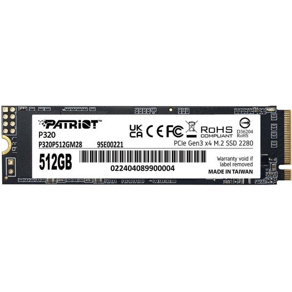 SSD Patriot PCIe 3.0 x4 512GB P320P512GM28 P320 M.2 2280