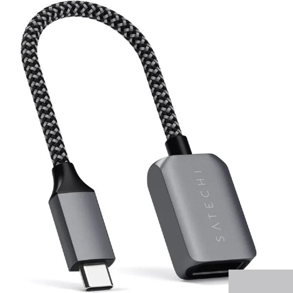 Satechi USB-C to USB 3.0. Цвет серый космос.Satechi USB-C to USB 3.0 Adapter Cable - Space Gray