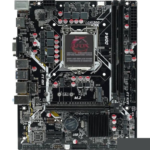 AFOX IH510D4-MA6-V2 (Socket 1200, mATX, H470, 2*DDR4(64Gb), VGA/HDM, 4*SATA3, 1*M.2, 1*PCIEx16/1*PCIEx1, 4*USB 2.0, 2*USB 3.0, 2 x PS/2, LAN 1*1G, RTL)