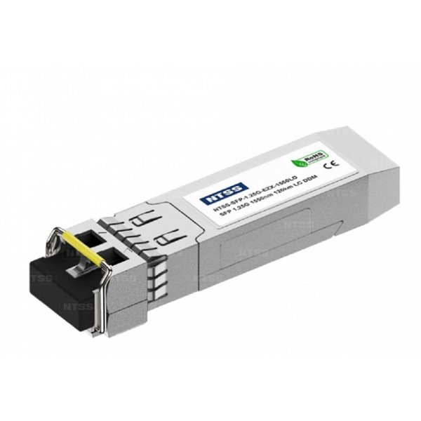 NTSS Модуль NTSS SFP, 1,25Гбит/с, разъём duplex LC, рабочая длина волны 1550нм, SM,  дальность до 120км, ОБ 32дБ, DDM NTSS-SFP-1.25G-EZX-1550LD