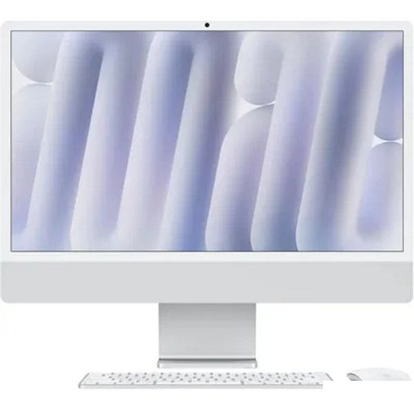 Apple iMac 24-inch 2024 [MCR24ZP/A] (КЛАВ.РУС.ГРАВ.) Silver 24" Retina 4.5K {(4880x2520) M4 10C CPU 10C GPU/24GB/512GB SSD/Ethernet(RJ45)/рекоменд.переход.1979059/1991284}