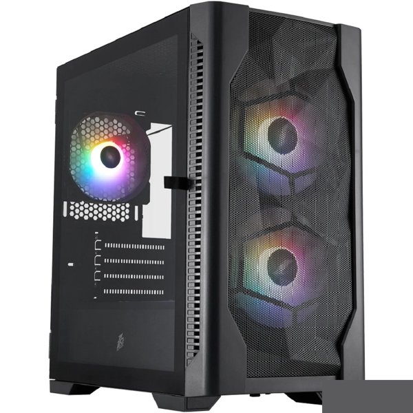 1STPLAYER Корпус DK D4-M FRGB Black / mATX / 2x140mm & 1x120mm FRGB fans / D4-M-BK-2F1P-1F1