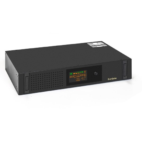Exegate EX297737RUS ИБП ExeGate ServerRM UNL-850.LCD.AVR.2SH.3C13.USB.2U (850VA/510W, Color LCD, AVR, 2*EU/Тип F(Schuko)+3*C13, USB, батарея 12V 9Ah, 2U, установка в стойку, Black)