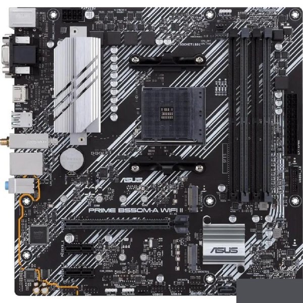 ASUS Prime B550M-A WiFi II B550 Socket AM4 4xDDR4, 4xSATA3, RAID, 2xM.2, 1xPCI-E16x, 6xUSB3.2, D-Sub, DVI-D, HDMI, WiFi, Glan, mATX