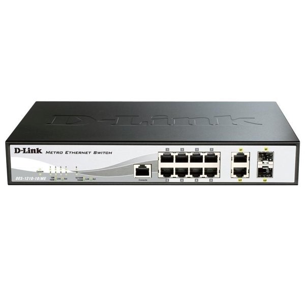 D-Link DGS-1210-10/ME/B1A Управляемый L2 коммутатор с 8 портами 10/100/1000Base-T и 2 портами 1000Base-X SFP