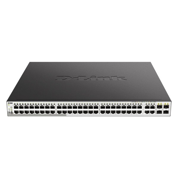 D-Link DGS-1210-52MP/F4A PROJ Управляемый L2 коммутатор с 48 портами 10/100/1000Base-T и 4 комбо-портами 100/1000Base-T/SFP (48 портов PoE 802.3af/at, PoE-бюджет 370 Вт)
