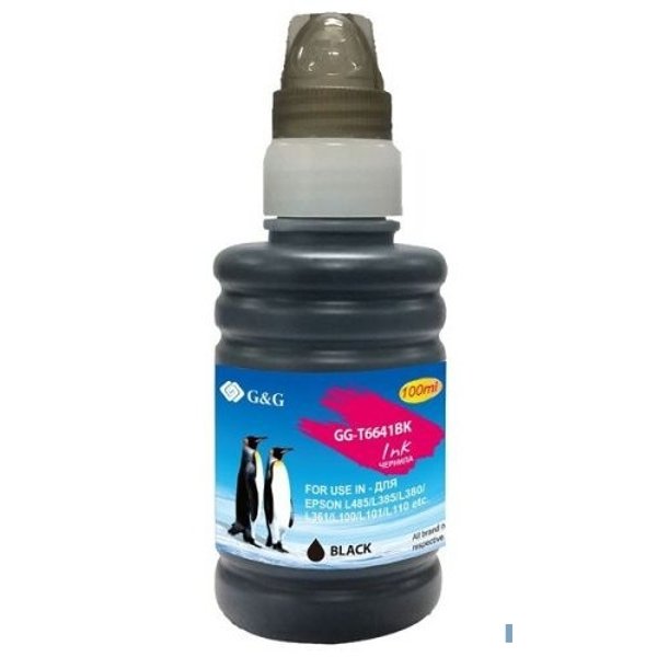 Чернила G&G GG-T6641BK черный100мл для Epson L100, L110, L120, L130, L132, L210, L222