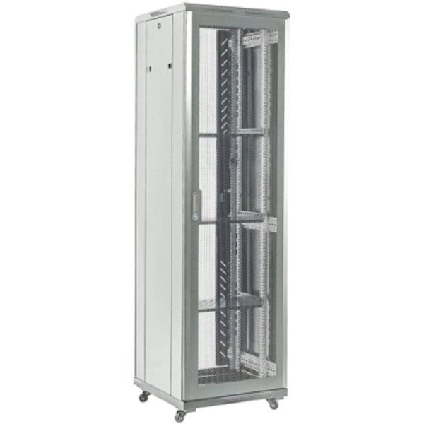 Rexant (04-4288-211) Напольный шкаф 19" 42U 800?800, дверь сплошное стекло, серый, RAL 7035