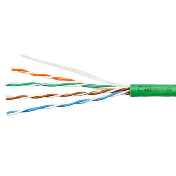 Cabeus UTP-4P-Cat.5e-SOLID-LSLTx-GN-25 Кабель витая пара UTP (U/UTP), категория 5e, 4 пары (24 AWG), одножильный, нг(А)-LSLTx, зеленый (25 м)
