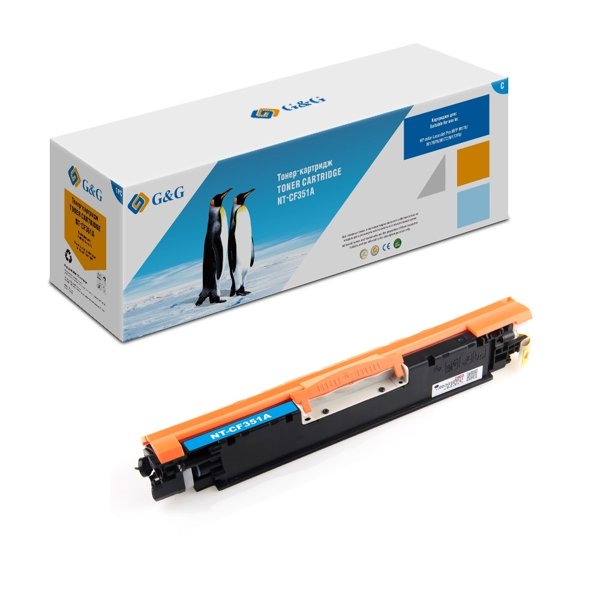 Тонер-картридж G&G,GG-CF351A аналог HP CF351A/130A синий 1k с чипом