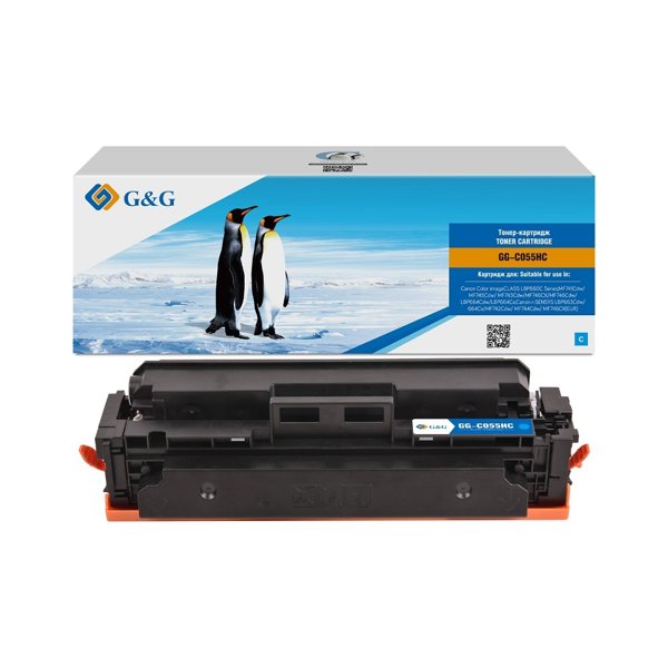 Картридж G&G,GG-C055HC аналог Canon 055H синий 5.9k с чипом
