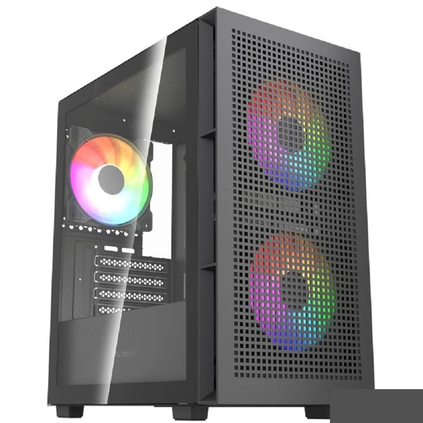 Powercase Корпус Mistral SM05 ARGB, Tempered Glass, 3x120mm ARGB PWM fans, чёрный, mATX (CMMSM05B-A3)