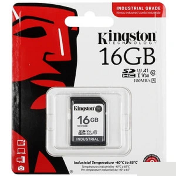 Промышленная карта памяти SecureDigital 16GB Kingston, Class 10 U1 UHS-I MLC, темп. режим от -40? до +85? (SDIT/16GB)