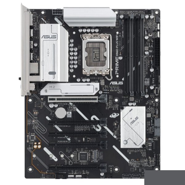 ASUS PRIME B860-PLUS WIFI (Socket 1851, ATX, 4xDDR5(256GB), DP/HDMI, 1xPCIe5.0x16/1xPCIe4.0x16/3 x PCIe 4.0 x16, 1xLAN (2.5GbE), Wi-Fi 6E, BT, 4xSATA 6Gb/s, 3xM.2, 1xType-C, 3xUSB 3.2, 4xUSB 2.0)