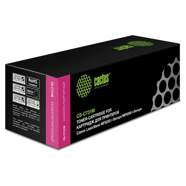 CACTUS Cartridge 731M Тонер Картридж CS-C731M пурпурный для LaserBase MF8230 i-Sensys/MF8280 i-Sensys (1800стр.)