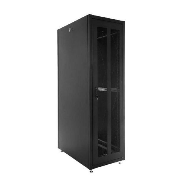 ЦМО Шкаф телекоммуникационный напольный ЭКОНОМ 42U (600 x 1000) дверь перфорированная 2 шт., цвет черный (ШТК-Э-42.6.10-44АА-9005)
