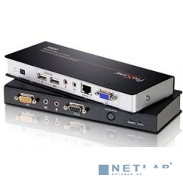ATEN CE770-(AT-G) Удлинитель, SVGA+KBD&MOUSE USB+AUDIO+RS232, 300 метр., 1xUTP Cat5e, SPHD15+HD-DB15+2xUSB A-тип+ 2xMINI JACK+DB9, Female, с KVM-шнуром USB 1.8м., Б.П. 220> 5.3V