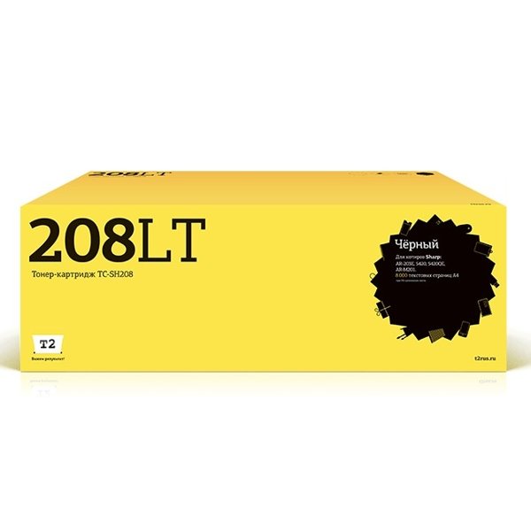 T2 AR-208T/LT Тонер-картридж TC-SH208 для Sharp AR-203E/5420/5420QE/AR-M201, черный, 8000 стр.