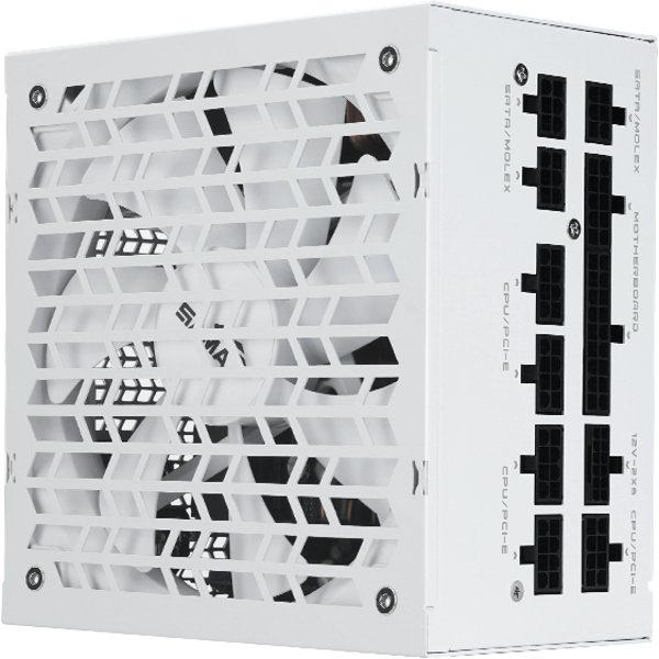 Power Supply SAMA G1000 White (HAT-1000yzB1G), 1000W 80+ Gold (ATX, 3.1, PCIe 5.0, Full modular, 1x24(20+4)pin mesh 550mm, 2xCPU 8(4+4)pin 700mm, 3xPCIe*2 8(6+2)pin 600mm, 1x12VHPWR PCIe 5.1 12+4pin 6