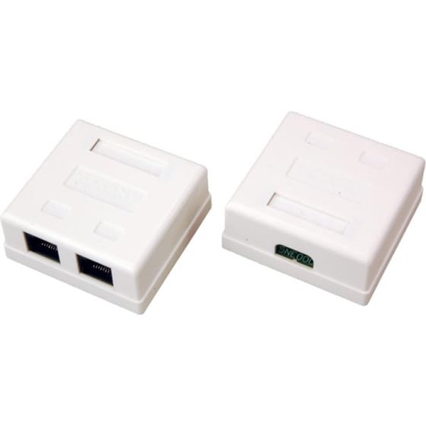 Rexant (06-0105-C) Розетка сетевая LAN, на стену, 2 гнездо 8Р8С (RJ-45), CAT 5е