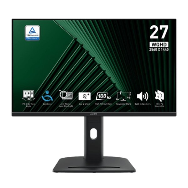 MSI PRO 27" MP275QPG {IPS 2560x1440 100Hz 4ms 300cd 2xHDMI DisplayPort Speakers HAS Pivot VESA} [9S6-3PC39M-069]
