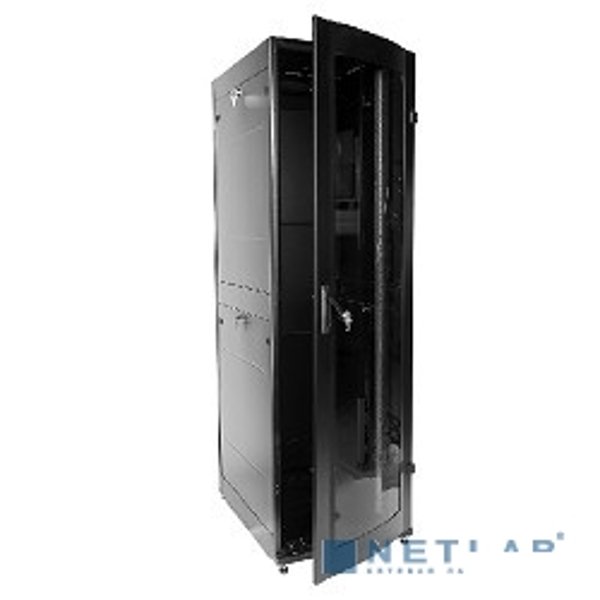 ЦМО Шкаф телекоммуникационный напольный ПРОФ универсальный 42U (600x800) дверь стекло, чёрный, в сборе (ШТК-МП-42.6.8-1ААА-9005)