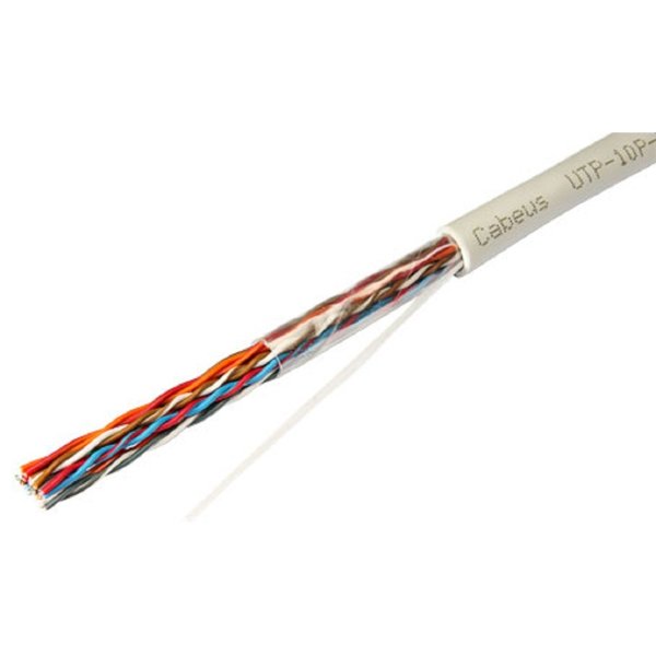 Cabeus UTP-10P-Cat.5-IN-LSZH Кабель витая пара UTP (U/UTP), категория 5, 10 пар (24 AWG), одножильный (solid), LSZH, нг(А)-HF