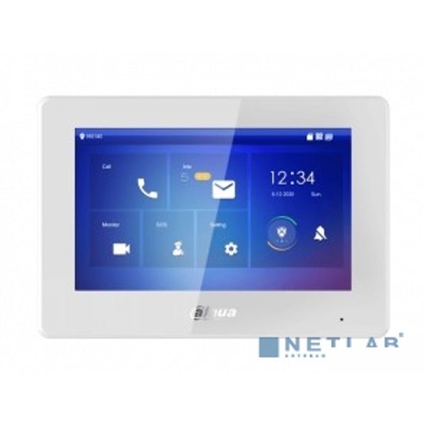 DAHUA DHI-VTH5421HB-W Монитор видеодомофона IP 7-и дюймовый с WiFi 2.4ГГц, черный, ёмкостной сенсорный экран, поддержка micro-SD до 64Гб, питание DC 12В