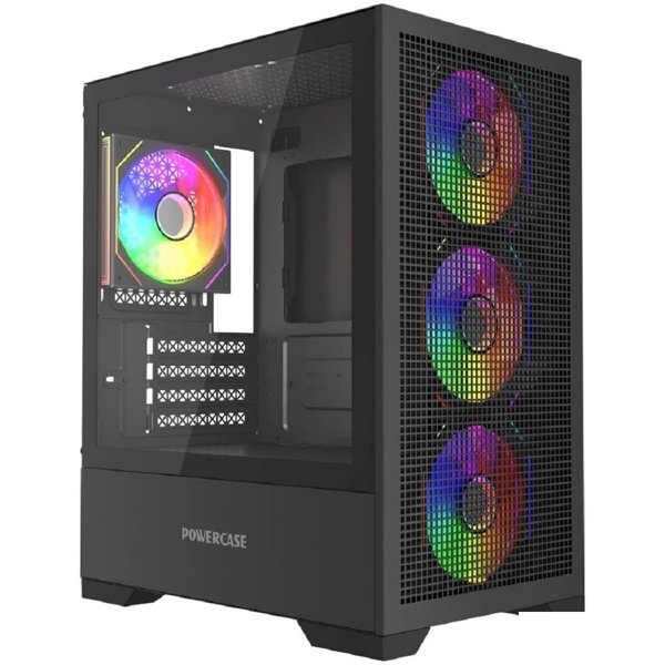 Powercase Mistral Micro B315, Tempered Glass, 4x 120mm ARGB PWM Fan, чёрный, mATX (CMMB315-A4)