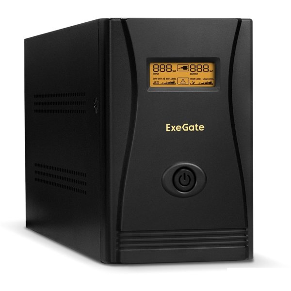 Exegate EP285484RUS ИБП ExeGate SpecialPro Smart LLB-1000.LCD.AVR.C13.RJ.USB <1000VA/650W, LCD, AVR, 6*IEC-C13, RJ45/11, USB, black>