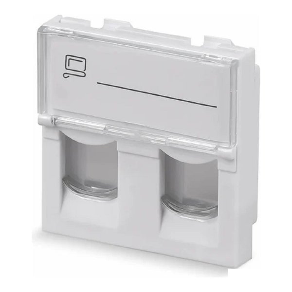 Cabeus FP-L-45-2M Вставка 45x45 (Mosaic) для 2 модулей формата Keystone Jack (арт.078610)