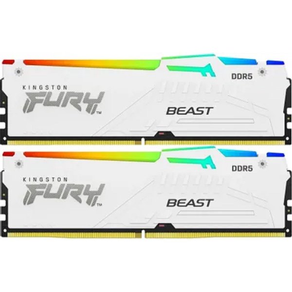 Kingston DDR5 DIMM 32GB 5600MT/s CL36 (Kit of 2) FURY Beast White RGB EXPO