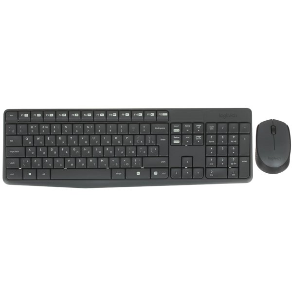 920-007948 Logitech Клавиатура + мышь MK235 GREY USB оригинальная заводская гравировка RU/LAT