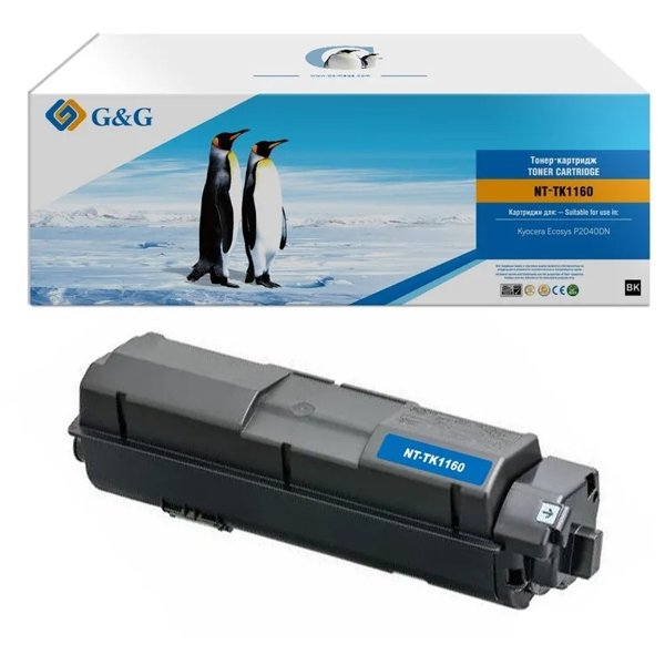 Тонер-картридж G&G, GG-TK1160 аналог Kyocera TK-1160 7.2k с чипом