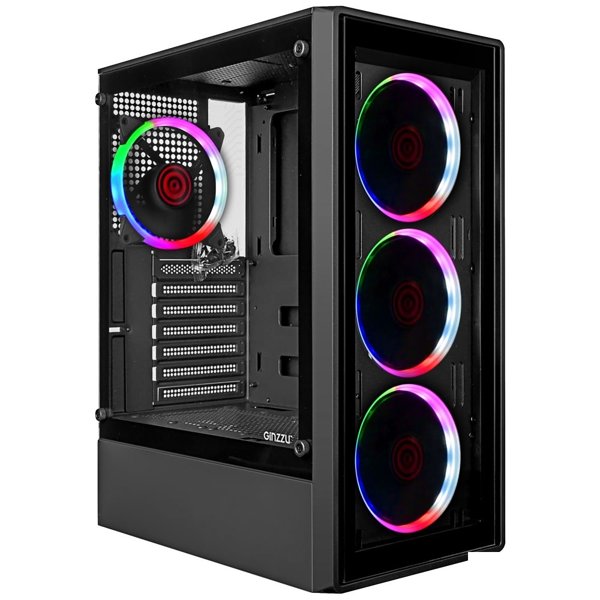 Ginzzu CL325 ATX FAN 4*RR4 FRGB передняя панель Стекло