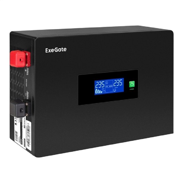 Exegate EX295992RUS ИБП (инвертор, синус, для котла, PF=1, настенный) ExeGate IdealSine SR-600.LCD.2SH <600VA/600W, чистая синусоида, цветной LCD-дисплей, 2*Schuko, настенный, Black>
