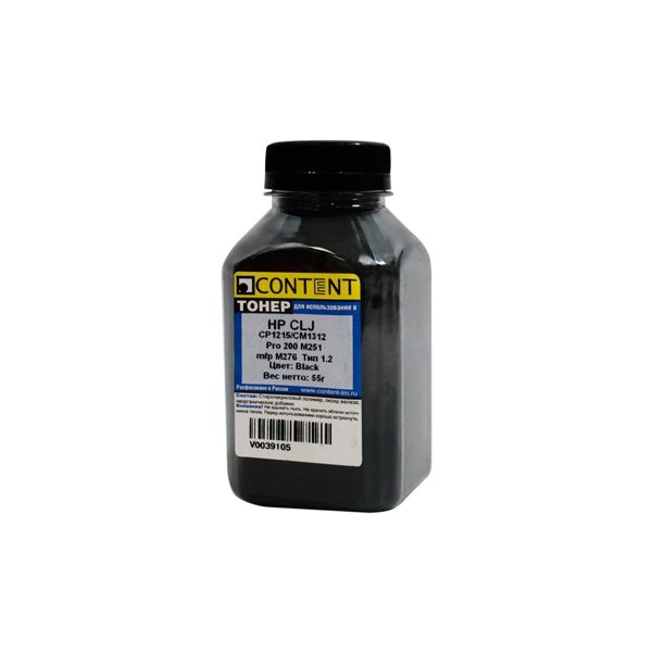 Content Тонер для HP CLJ CP1215/CM1312/Pro 200 M251/mfp M276, Тип 1.2, Bk, 55 г, банка
