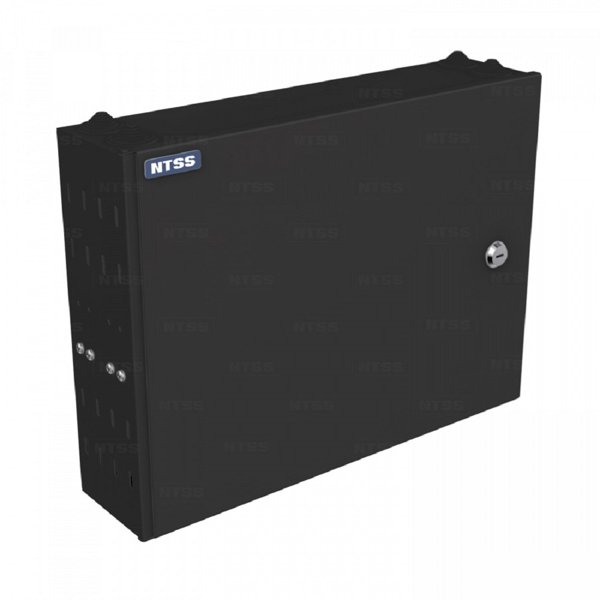 NTSS  Кросс NTSS оптический настенный частично укомплектованный 24/32 порта 2LC (планка 2LC-4шт, планка-заглушка-1шт, сплайс-кассета-2шт) черный RAL 9005 NTSS-WFOB-24/32-2LC-S0010-BL