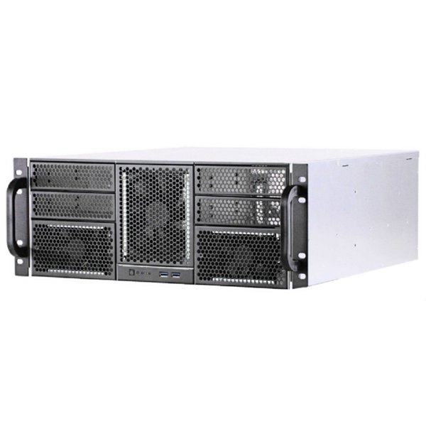 Procase Корпус 4U server case,4x5.25+11HDD,черный,без блока питания,глубина 550мм,MB CEB 12"x10,5", панель вентиляторов 3*120x25 PWM [RE411-D4H11-FC-55]