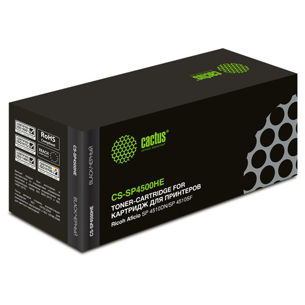 Тонер Картридж Cactus CS-SP4500HE черный (12000стр.) для Ricoh Aficio SP 4510DN/SP 4510SF