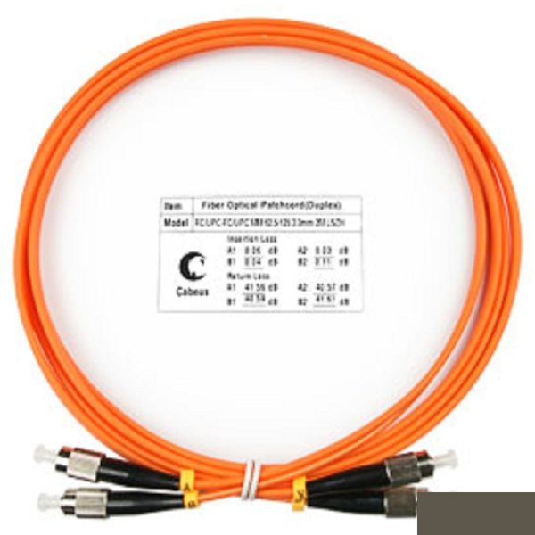 Cabeus FOP-62-FC-FC-2m Шнур оптический duplex FC-FC 62,5/125 mm 2м LSZH
