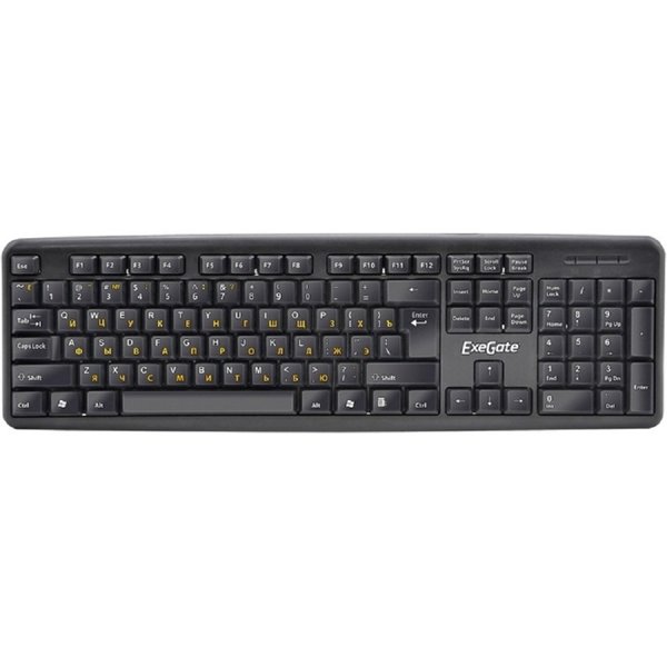 Exegate EX279940RUS Клавиатура Exegate LY-331L, <USB, шнур 2м, черная, 104кл, Enter большой>, OEM